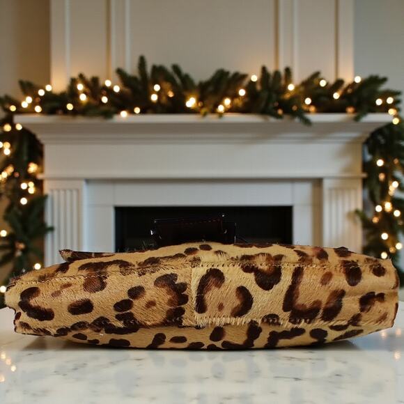 Fendi Baguette Pony-Hair and Leather Leopard Print Shoulder Bag Rare - Picture 6 of 16